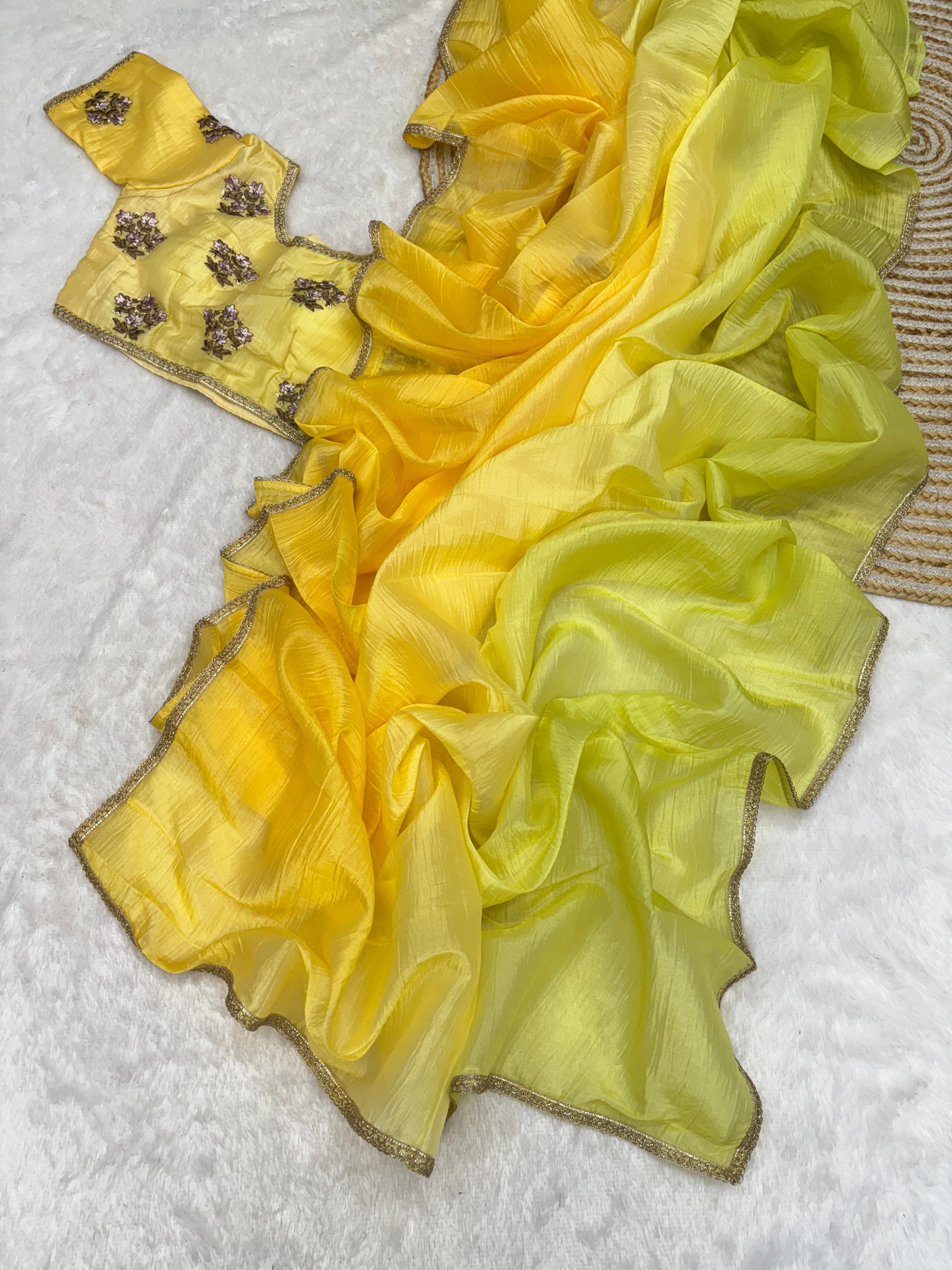 Product Image - Magic Soft Designer Fendy Crush Silk Saree - Festive Ethnic Wear