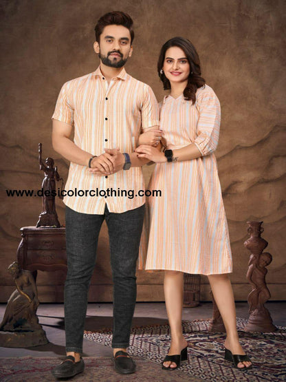 Veer-Zara-2 Pure Cotton Couple Combo (Shirt & Tunic)