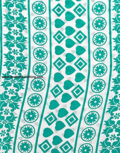Turquoise Chiffon Printed Saree