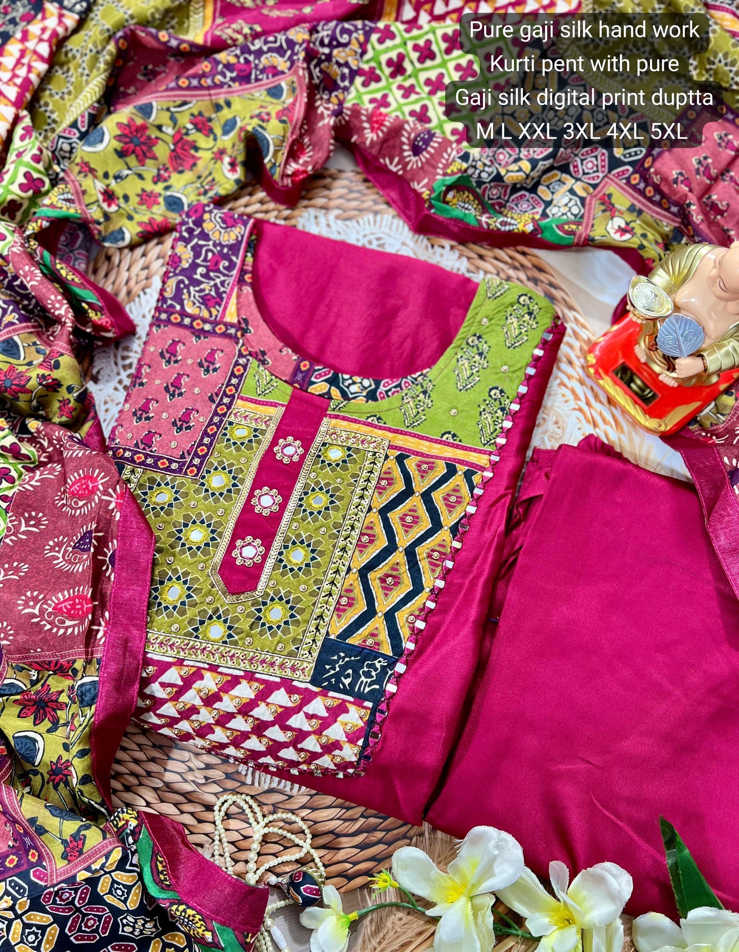 Product Image - Designer Gajji Silk 3-Piece Suit Set – Perfect for Weddings & Festivals