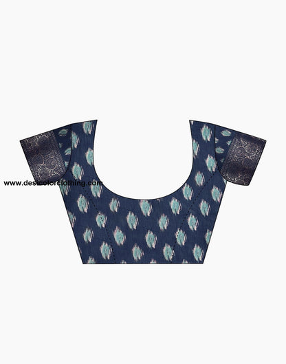 Blue Silk Printed Saree
