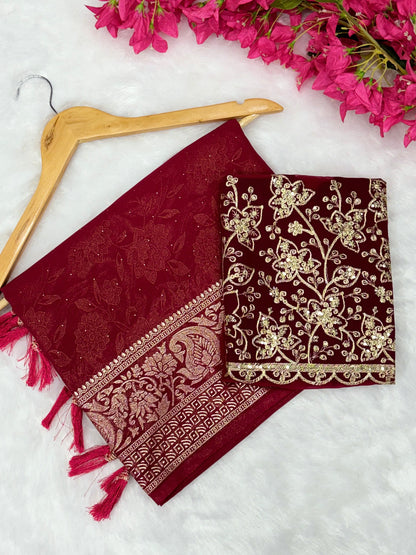 Product Image - Designer Silk Apurva Georgette Saree - Festive & Wedding Wear