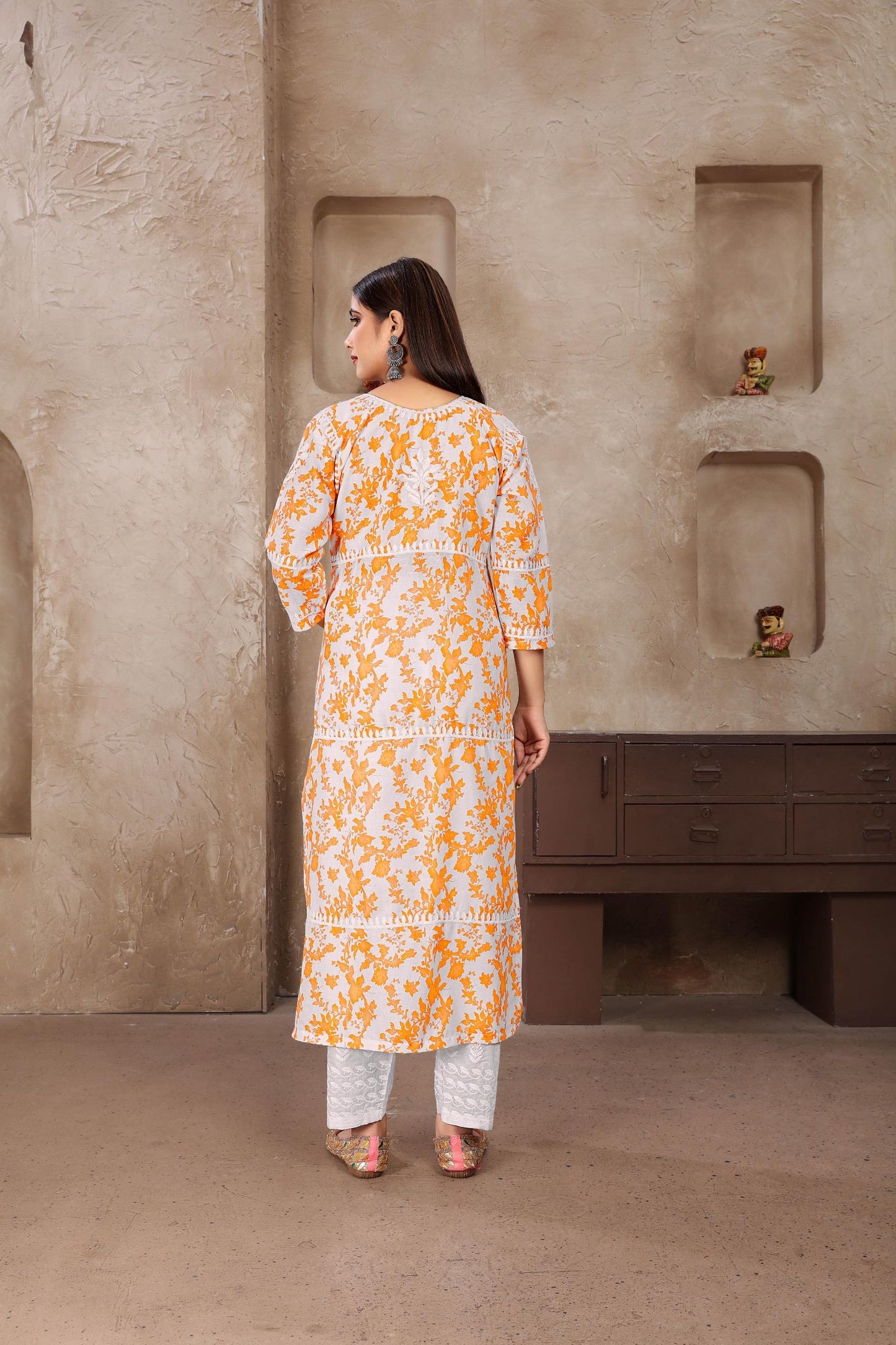 Product Image - Elegant Chikankari Kurti Plazoo - Premium Georgette Fabric for Festive Wear