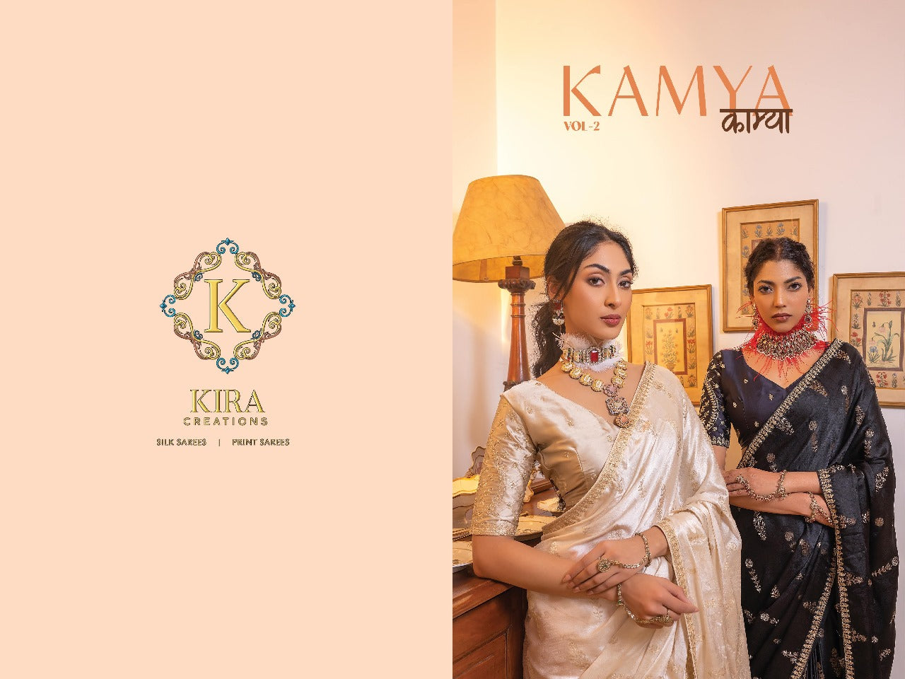 Product Image - Kamya Silk Designer Saree by Kira - Pure Satin with Hand Dyeing & Embroidery