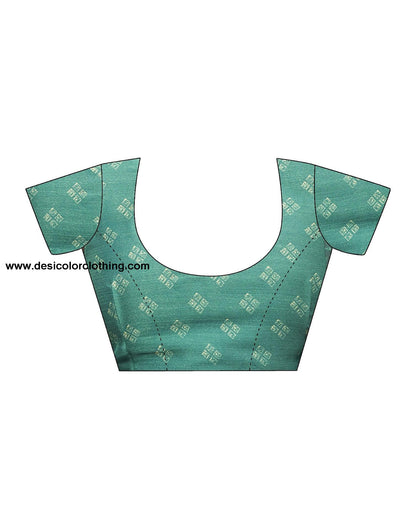 Dark Teal Green Chiffon Bandhani Printed Saree