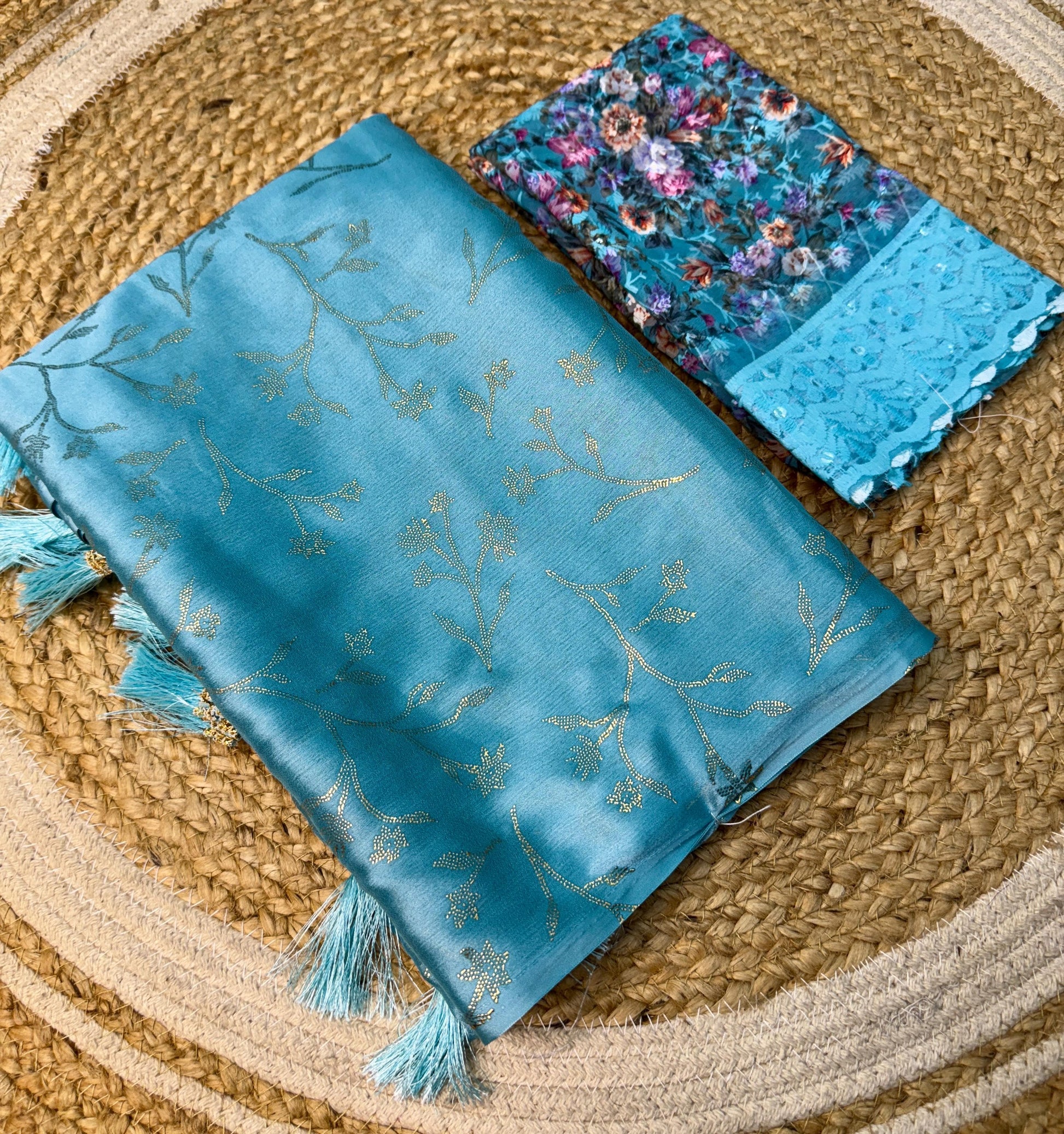Product Image - Designer Georgette Saree with Foil Work | Ethnic Festive Wear