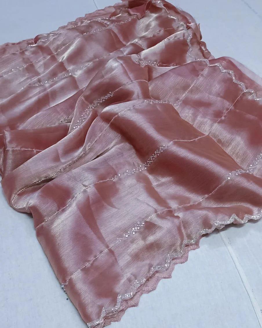 Product Image - Exquisite Zimmy Choo Designer Saree with Khatli and Hand Diamond Work