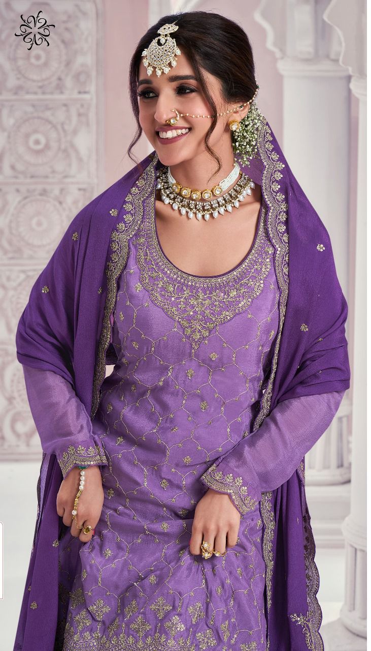 Product Image - Rang-Rasiya Designer Chinon Embroidery Saree Set | Festive & Wedding Outfit