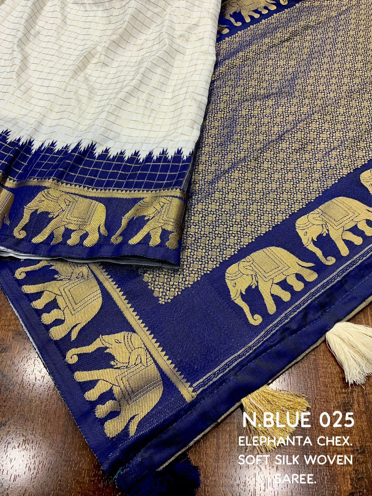 Product Image - ELEPHANTA CHEX: White Edition Designer Saree