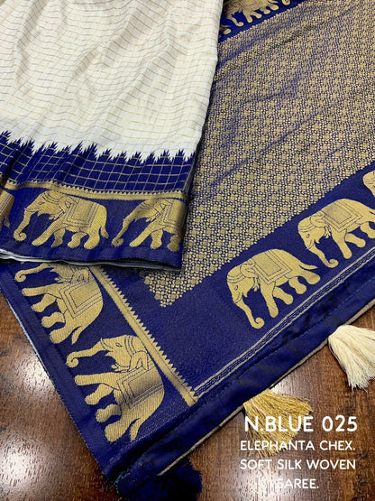 Product Image - ELEPHANTA CHEX: White Edition Designer Saree