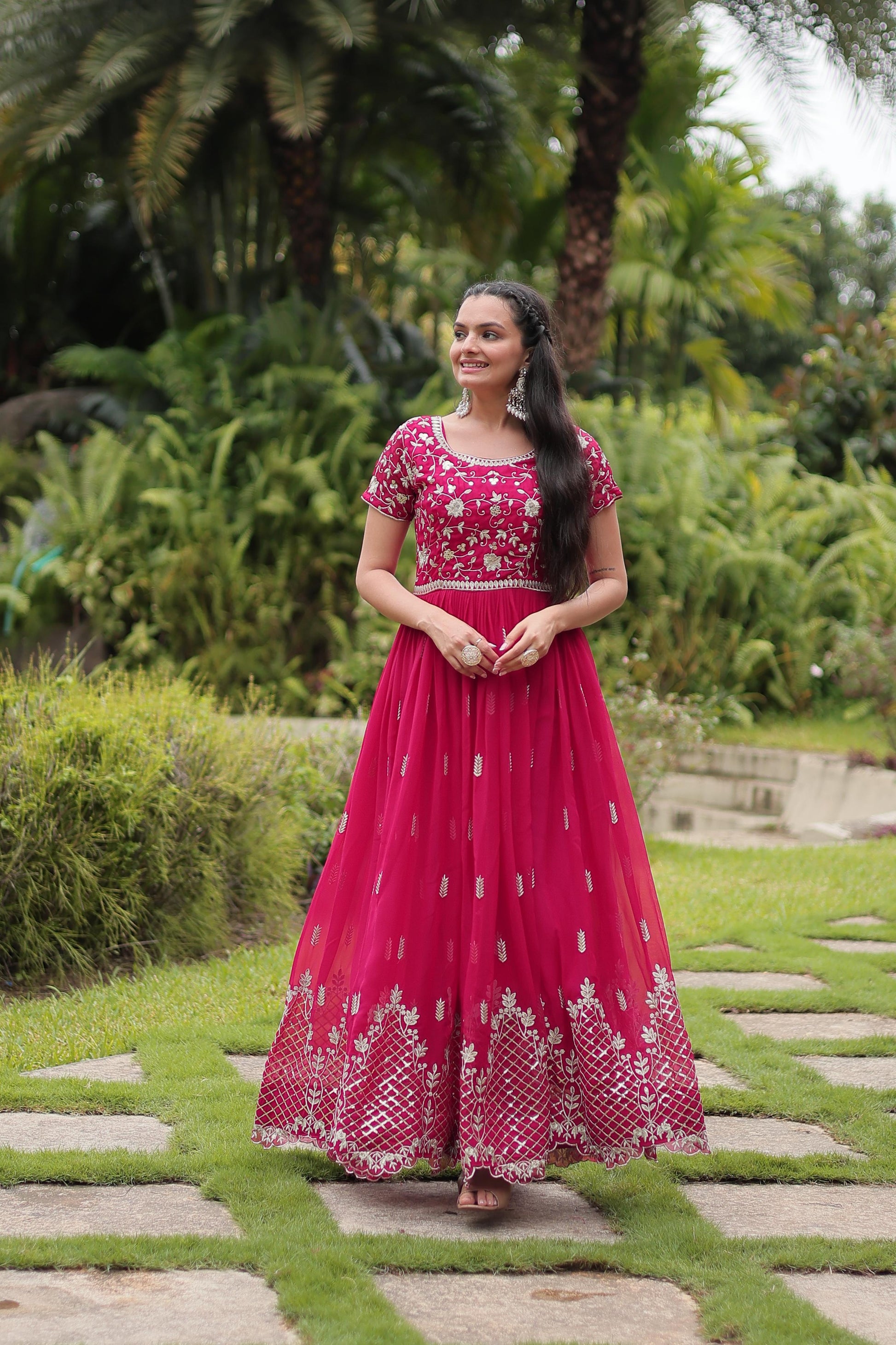Product Image - Elegant Designer Gown - Zari & Sequins Embroidery