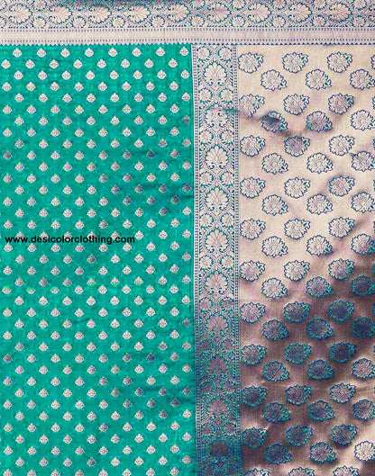 Rama Green Jacquard Silk Saree