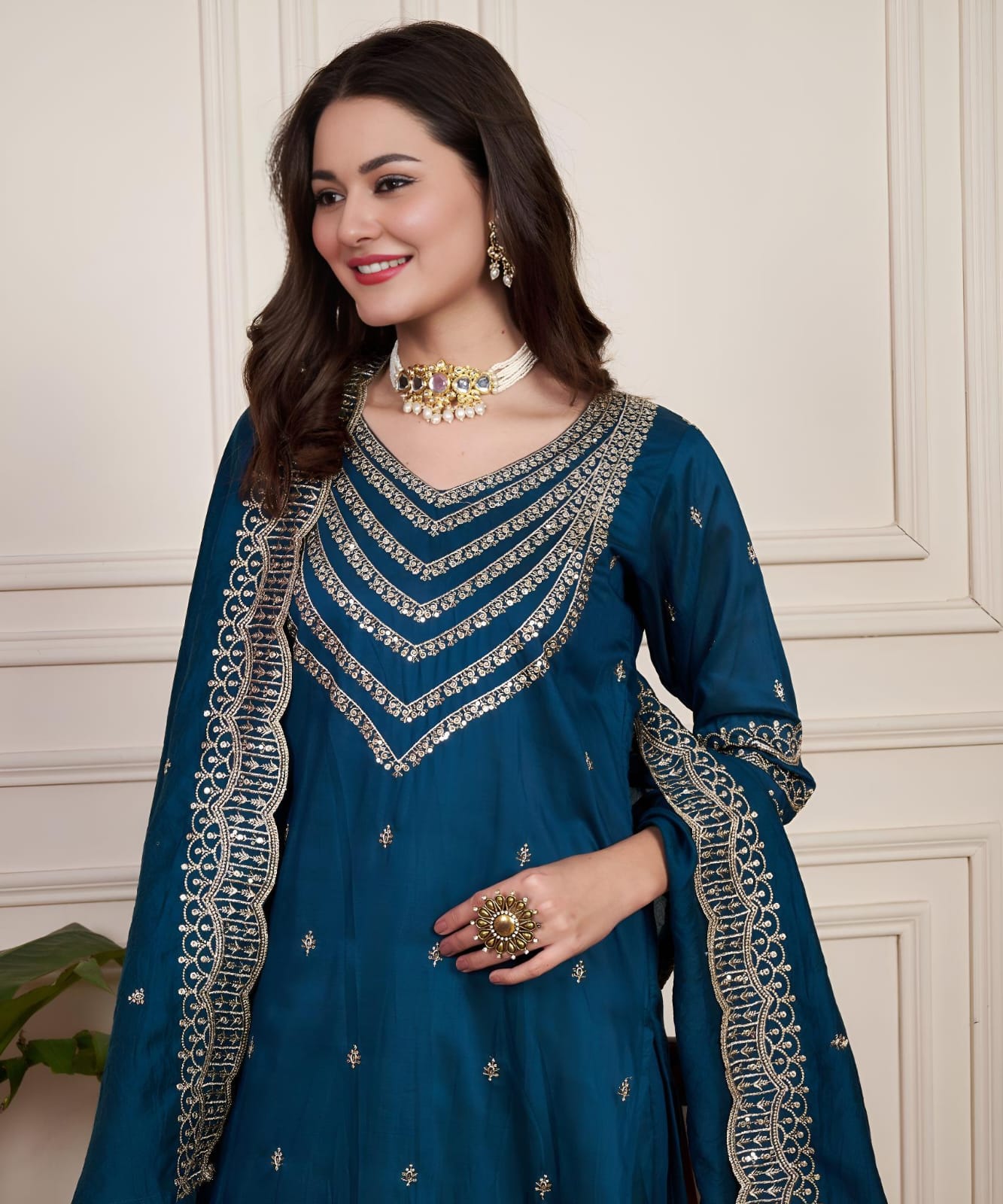 Product Image - Designer Chanderi Silk Suit