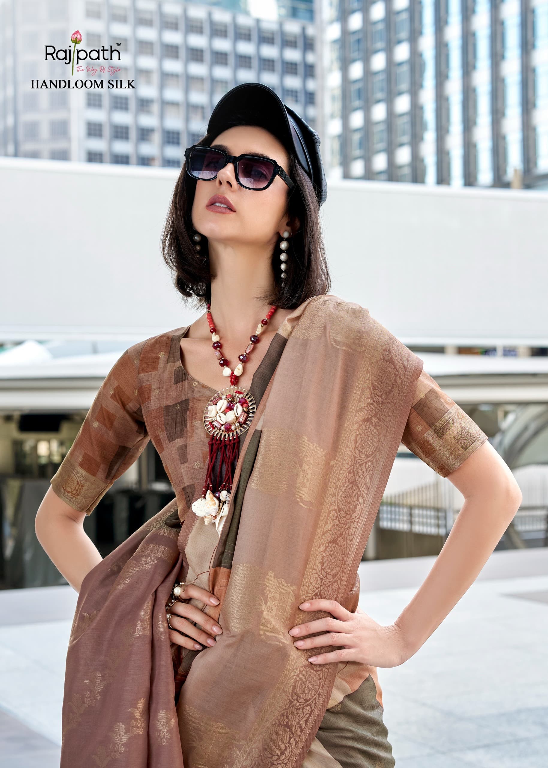 Product Image - Designer Zimmy Choo Silk Saree with Embroidered Border & Lehiriya Design