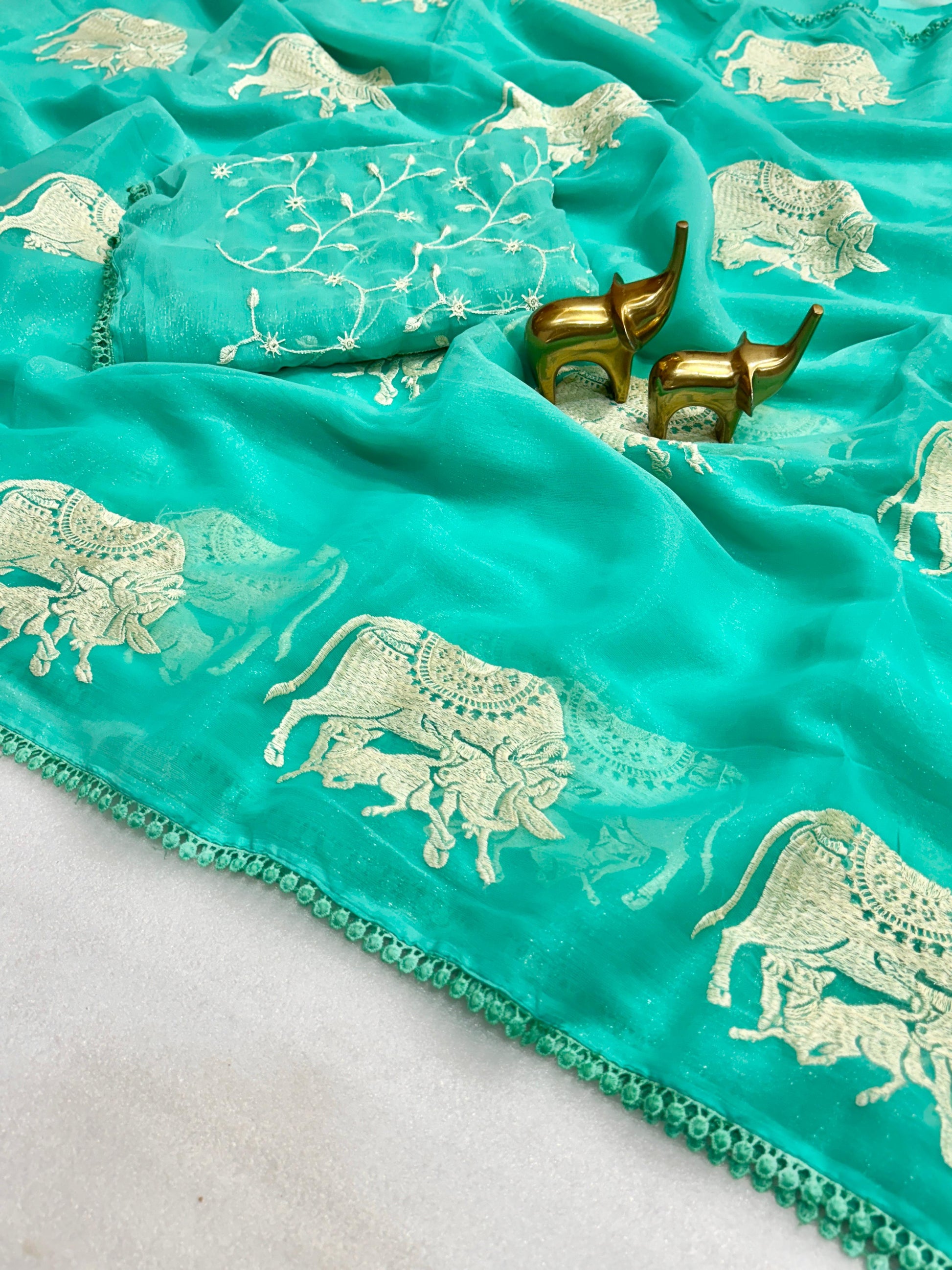 Product Image - Designer Georgette Saree | Perfect Ethnic Wear for Festive & Wedding Attire