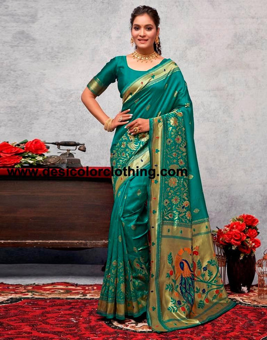Golden  Silk Woven Saree