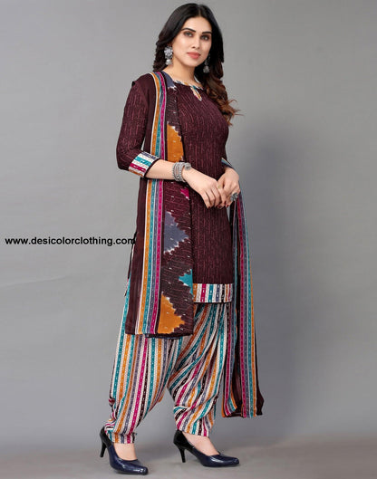 Printed Polyester Unstitched Salwar Suit Material