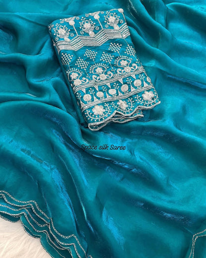 Product Image - Designer Silk Saree with Embroidery Work