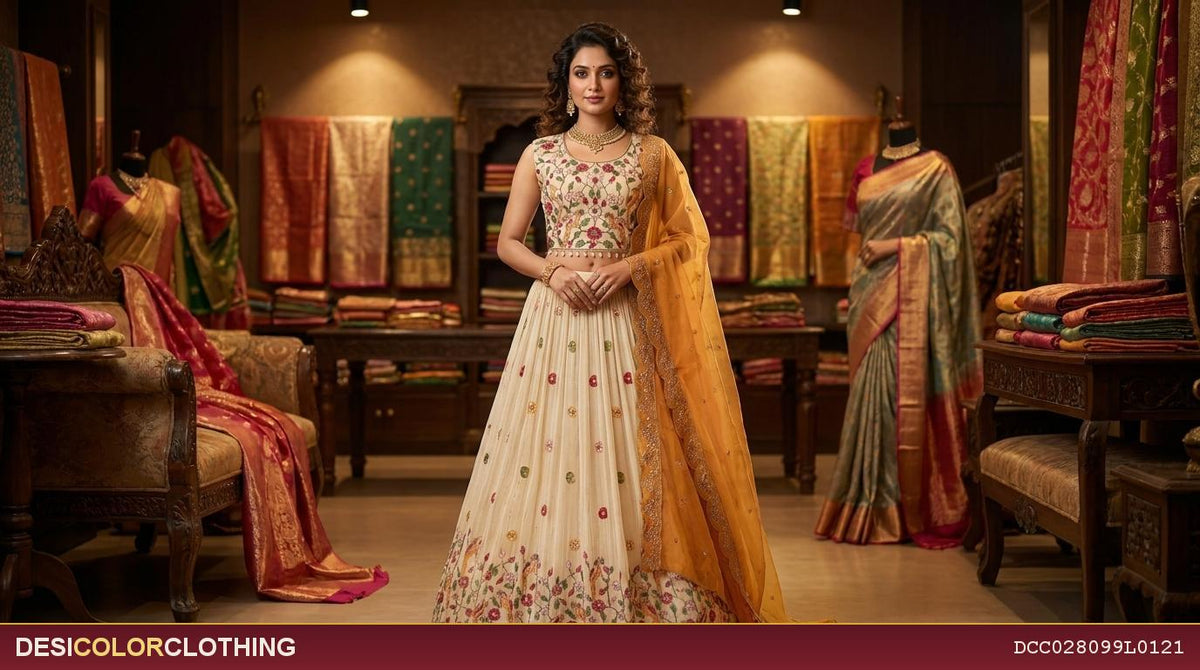 Product Image - Fully striched designer heavy embroidery lehengas for wedding - 1