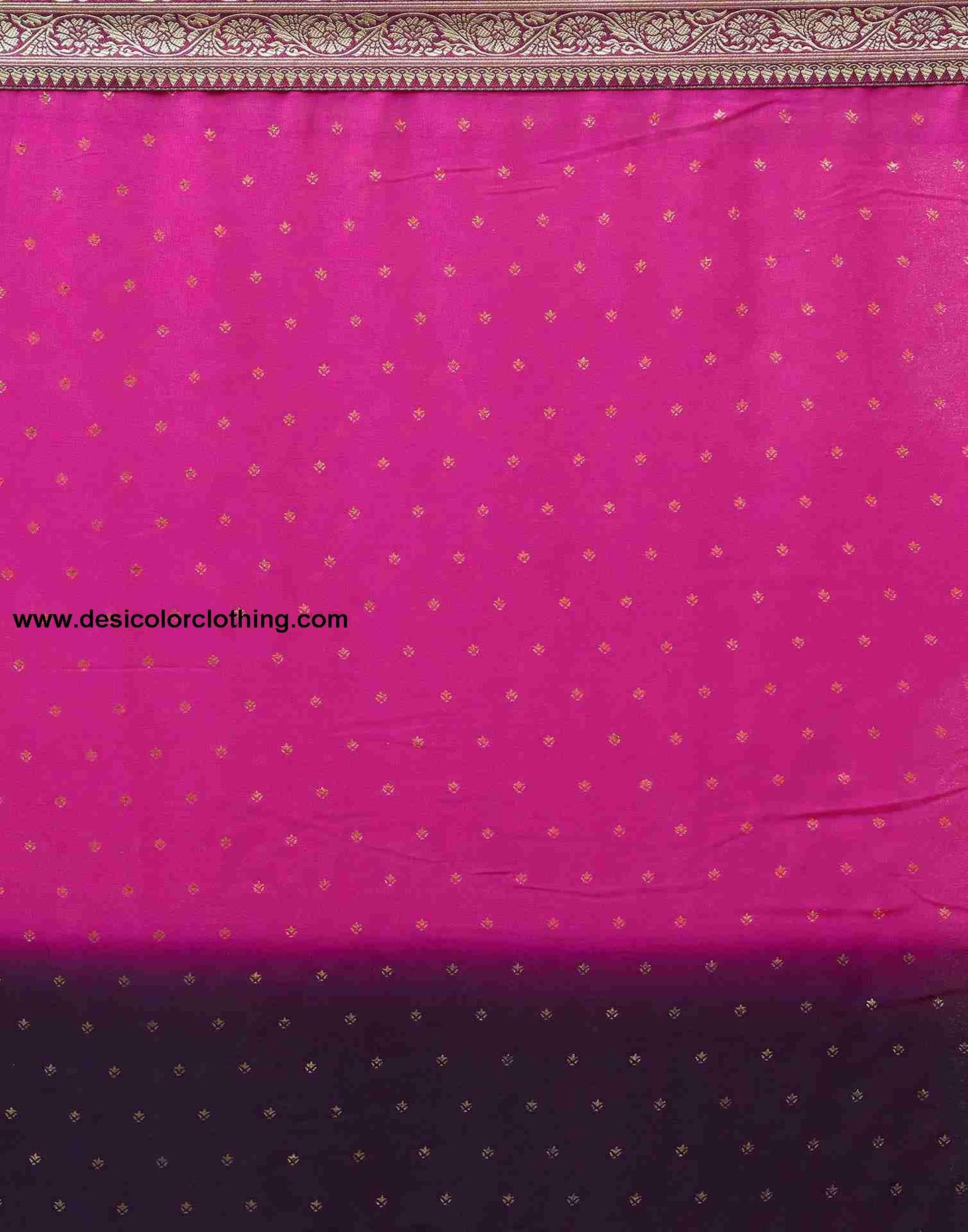 Pink Georgette Plain Saree