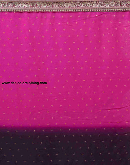 Pink Georgette Plain Saree