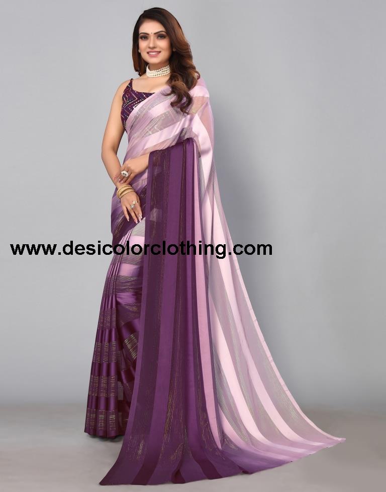 Purple Georgette Saree