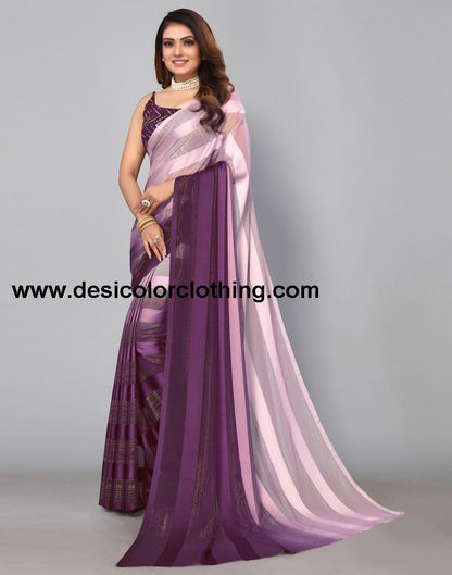 Purple Georgette Saree