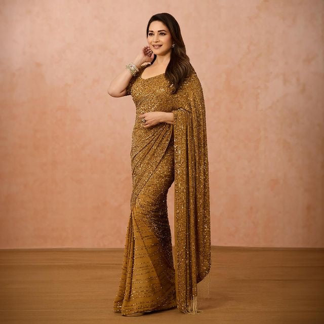 Product Image - Stunning Sequin Saree for Glamorous Parties - 1