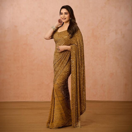 Product Image - Stunning Sequin Saree for Glamorous Parties - 1