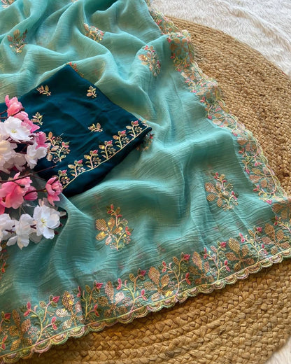 Product Image - Designer Georgette Saree for Festive and Wedding Attire