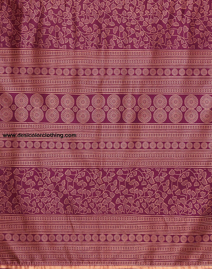 Purple Silk Printed Saree