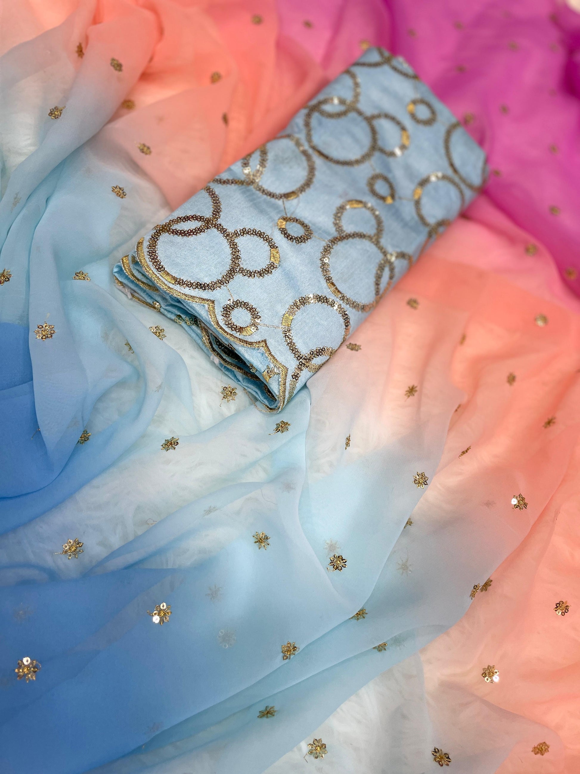 Product Image - Elegant Pure Georgette Designer Saree for Festive & Wedding Wear