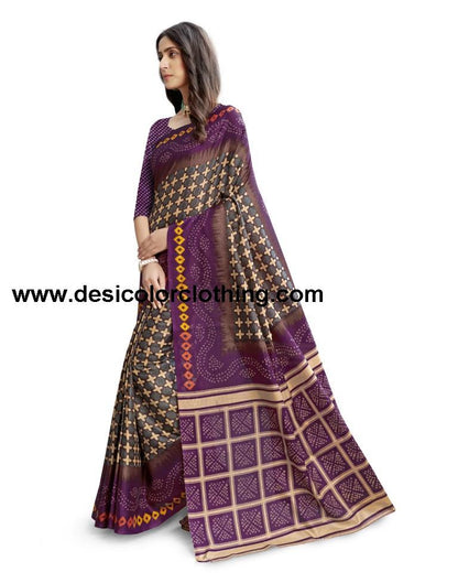 Purple Coloured Poly Silk Printed Casual saree | SLV1735S266