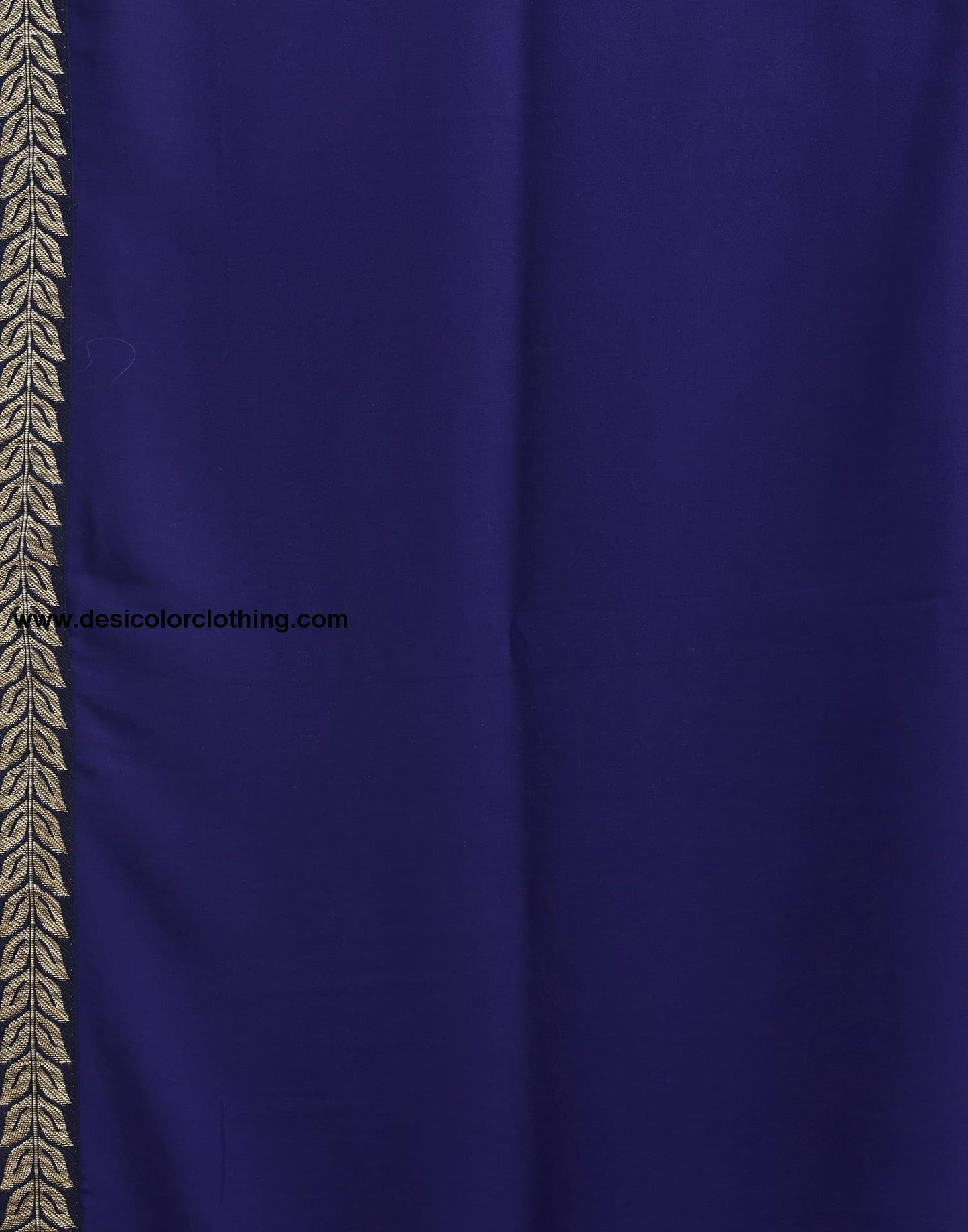 Navy Blue Bhagalpuri Silk Blouse & Georgette Saree with Lace and Tassels