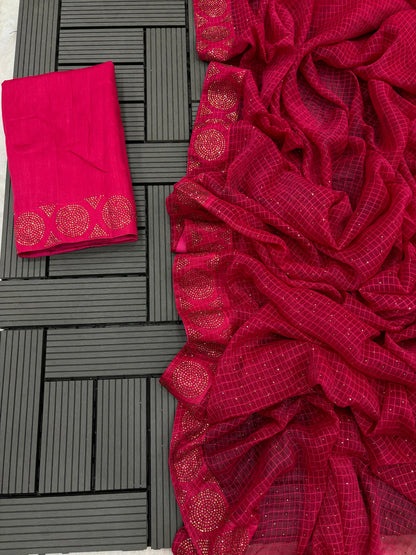 CHIFFON CHEX DESGINER SAREES