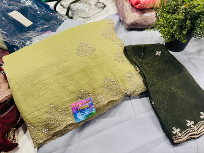 Designer Crushed Sarees | Trendy Crushed Silk & Georgette Sarees DesiColorClothing