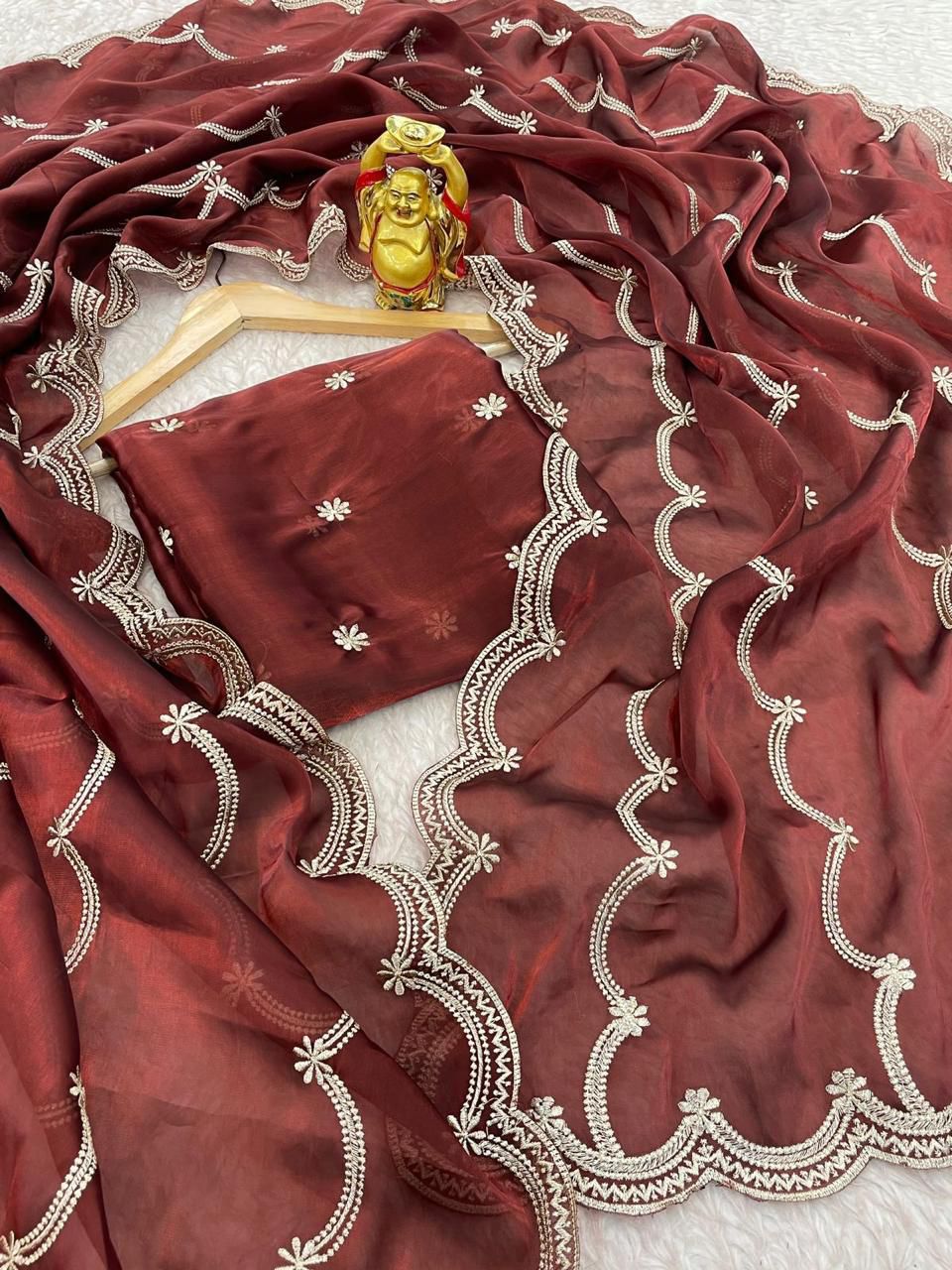 Product Image - KK Creation Designer Party Wear Saree | Georgette Fabric, Embroidery Work