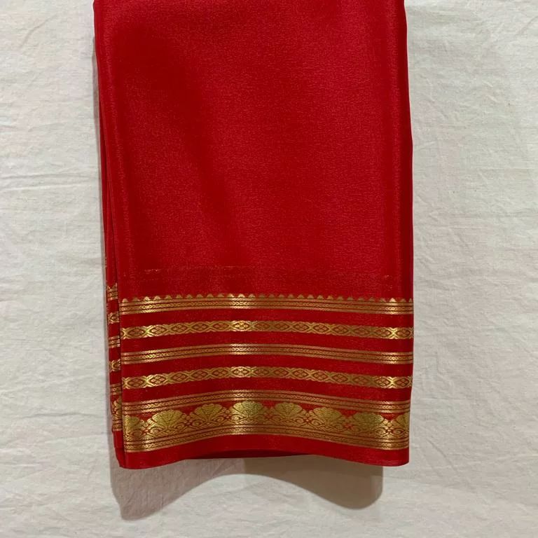 Product Image - Exquisite Semi-Mysore Silk Saree with Gold Border