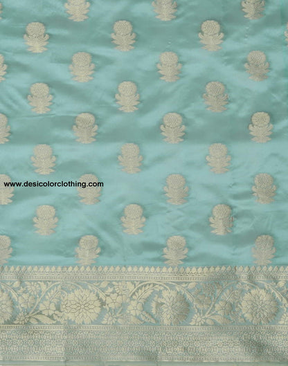 Blue Banarasi Silk Woven Saree