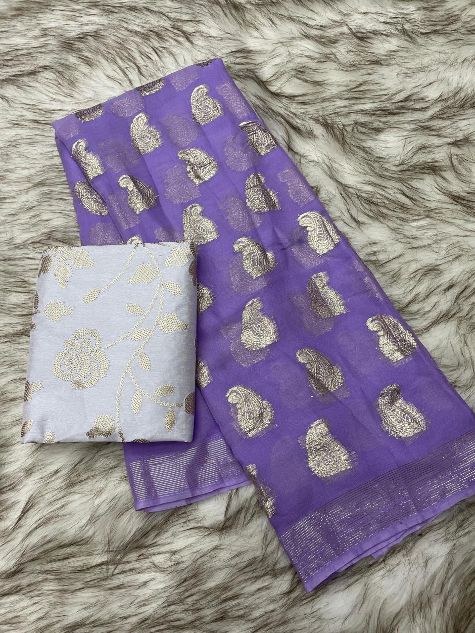 Product Image - Elegant Viscose Georgette Saree with Heavy Sequence Blouse - Festive Wear