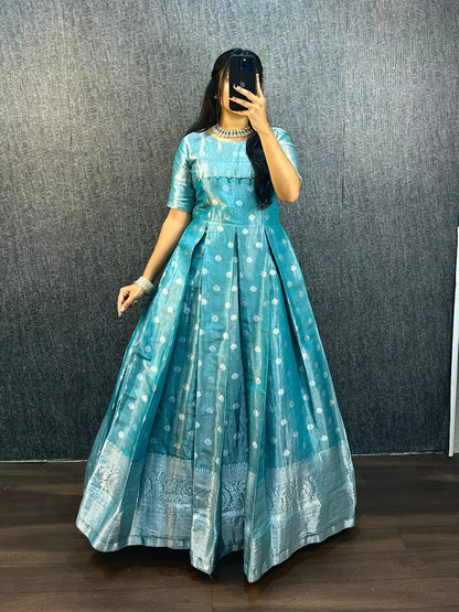Product Image - Exclusive Designer Georgette Gown - Perfect for Festive and Wedding Wear