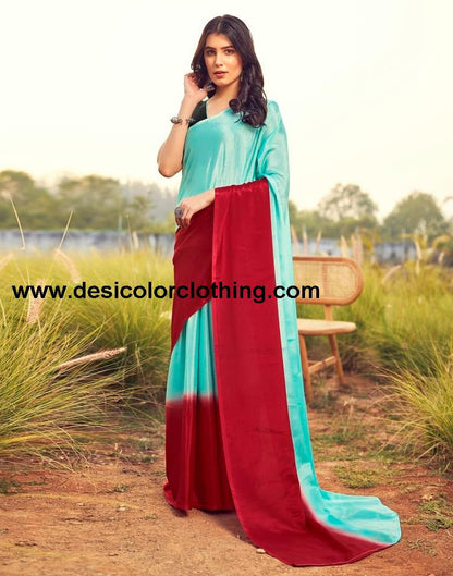 TurquoiseWeaving Chiffon Plain Ready To Wear