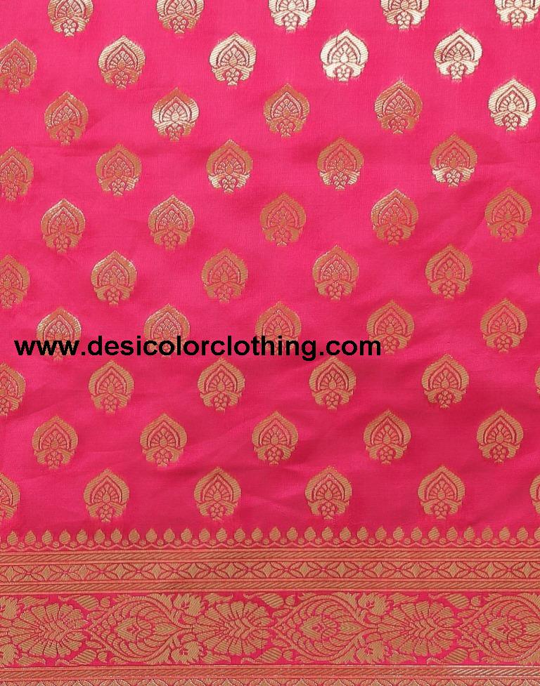 Pink Weaving Silk Saree