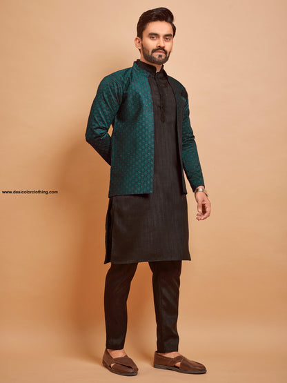 Bluevery Fashion Indo Western Style Jacket with Polo Pant Pair