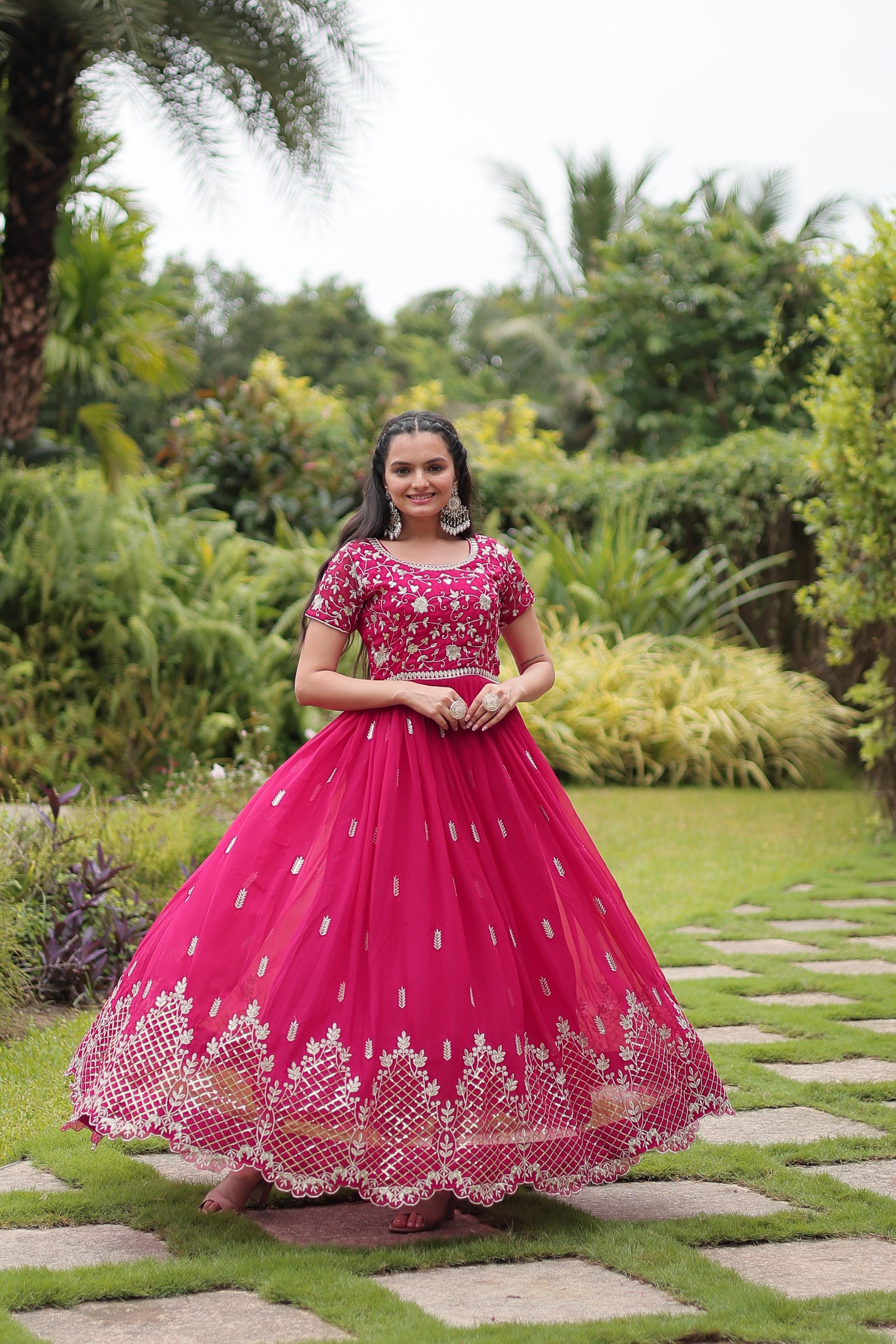 Product Image - Elegant Designer Gown - Zari & Sequins Embroidery