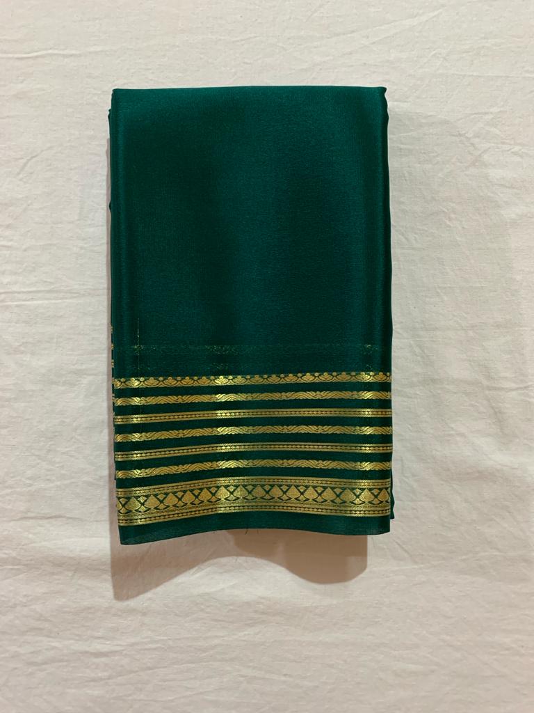 Product Image - Exquisite Semi-Mysore Silk Saree with Gold Border