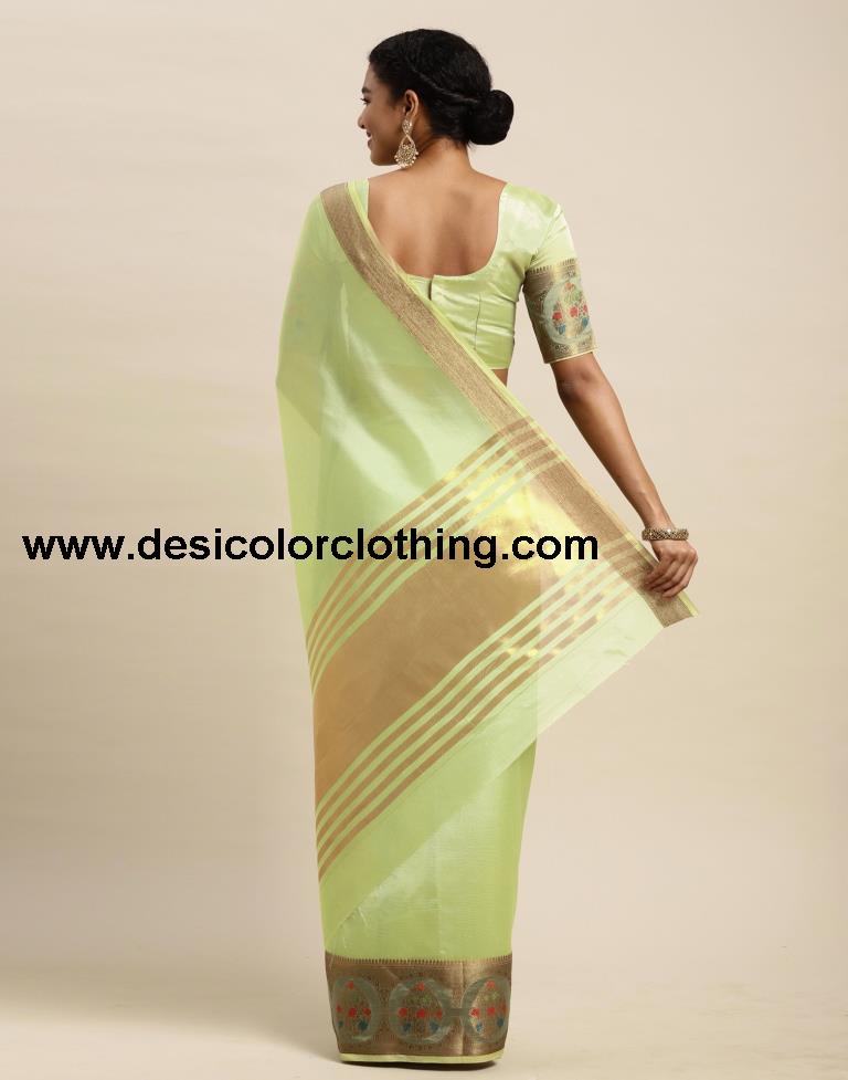 Pista Green Organza Saree