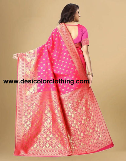 Pink Banarasi Silk Saree