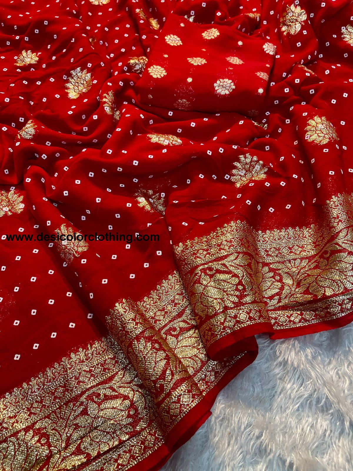 Georgette Saree Viscose Georgette Saree Additional Work With Contrast Viscose Georgette Blouse