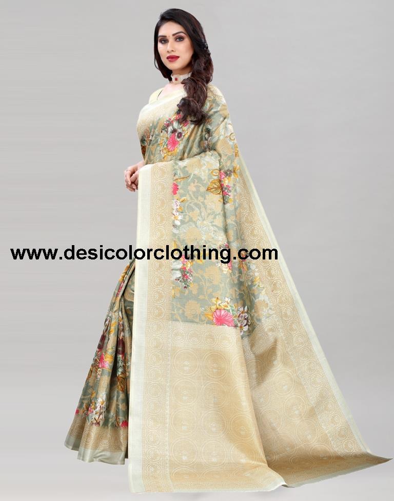 Pista Green Khadi Silk Saree | 2108S236